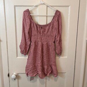 NWT Hollister Pink Floral Mini Dress w/ Built-in Shorts – Size M